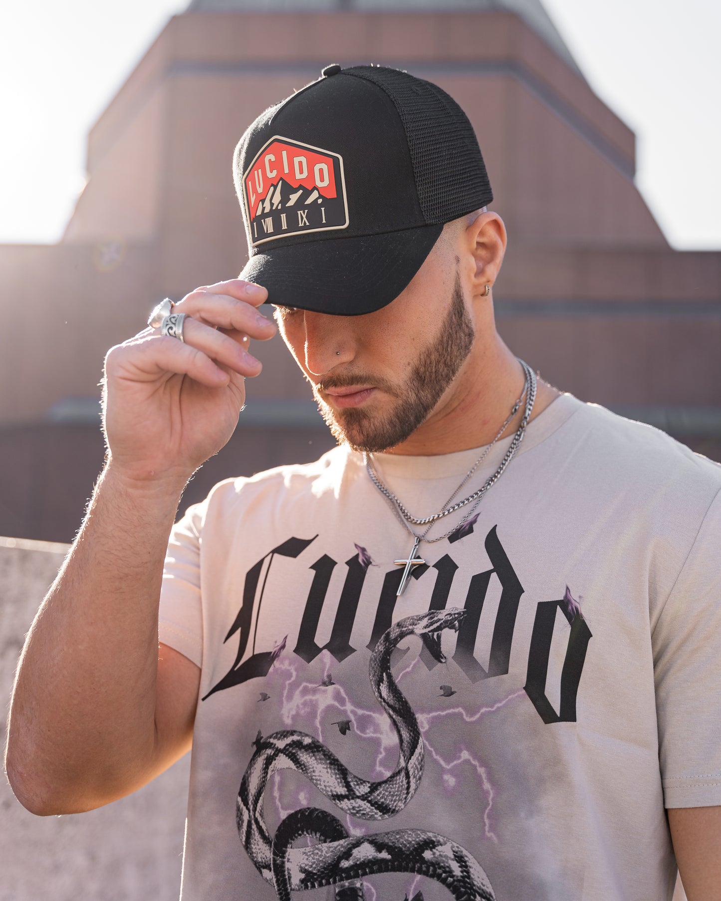 RED AND CREAM MOUNTAIN TRUCKER