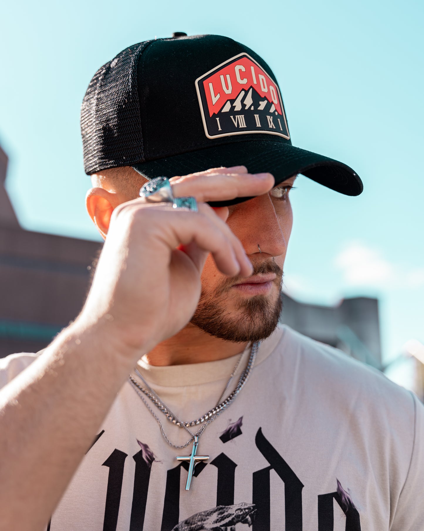 RED AND CREAM MOUNTAIN TRUCKER