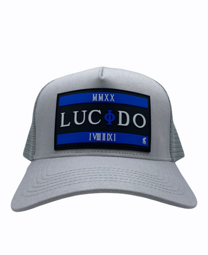 BLUE LUCIDO PATCH TRUCKER HAT